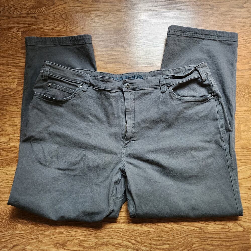 Duluth Trading Flex Fire Hose Pants Mens Size 44x32 Relaxed Fit Green Gray